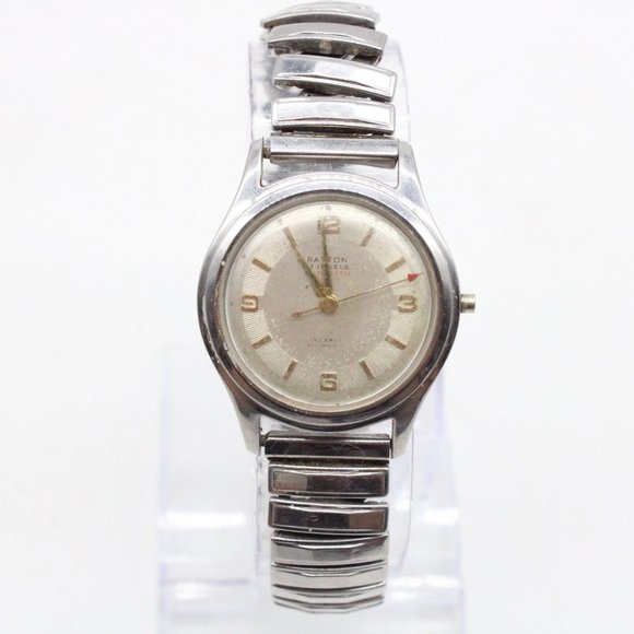 Vintage Stratton Automatic Watch Mens Silver Tone Stainless Steel White Dial - Picture 2 of 9